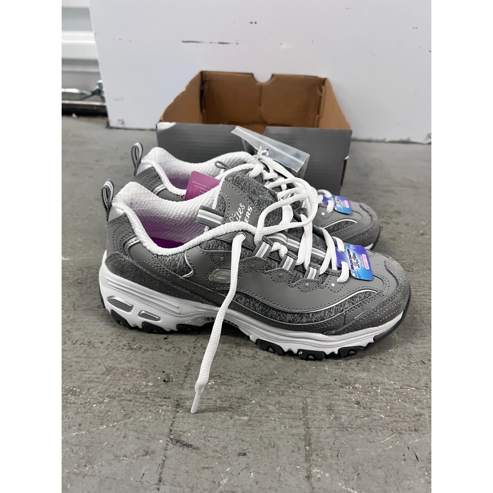 Skechers D'Lites Me Time 11936/GYW Sneakers Womens US 6 Gray White Running Shoes